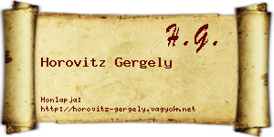 Horovitz Gergely névjegykártya