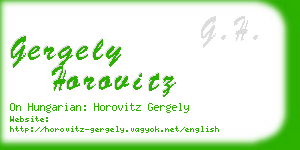 gergely horovitz business card